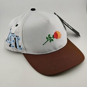 Civil Regime Hat Cap Snap Back Mens One Size Blue 5 Panel RFC Rose Embroidered